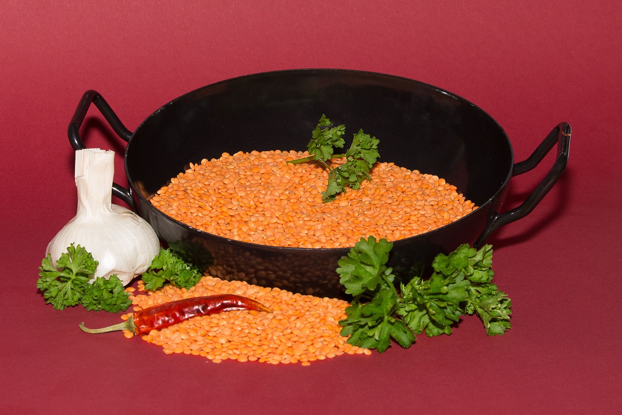 Czerwona soczewica z warzywami i ryżem